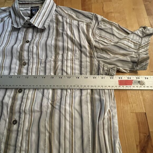 Kuhl Shirt Suncel Western Button Up Striped Short Sleeve Outdoors Men's M EUC - Picture 10 of 12